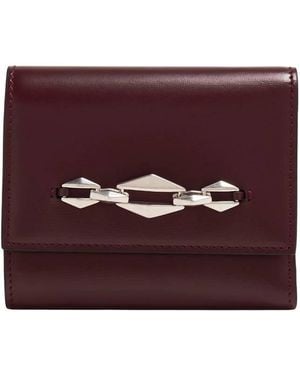 Jimmy Choo Marinda Diamond -Chain Leather Wallet - Purple