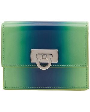 Ferragamo Ferragamo Gancini Clasp Wanda Compact Wallet - Green