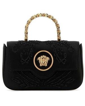 Versace Beaded Medusa Shoulder Bag - Black