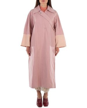 Jil Sander Crop Sleeved Mid-Length Trench Coat, Brand Size 36 (Us Size 4) - Pink