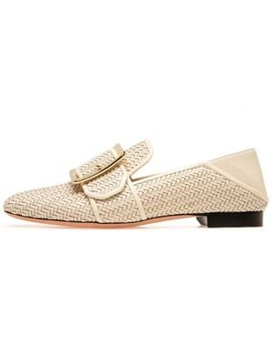 Bally Janelle Interlaced Leather Loafers, Brand Size 35 Us - Natural