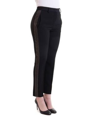 Roberto Cavalli Rhinestone Embellished Trousers, Brand Size 38 Us - Black
