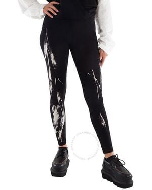 Y's Yohji Yamamoto Splatter Print leggings - Black