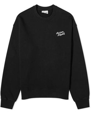 Maison Kitsuné Embroidered Logo Cotton Sweatshirt - Black