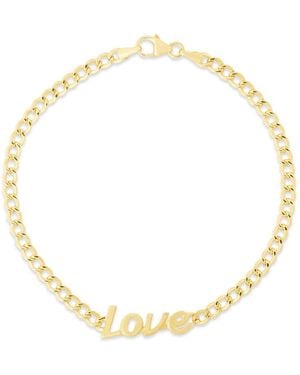 Kylie Harper Ladies 14K 'Love' Curb Bracelet - Metallic