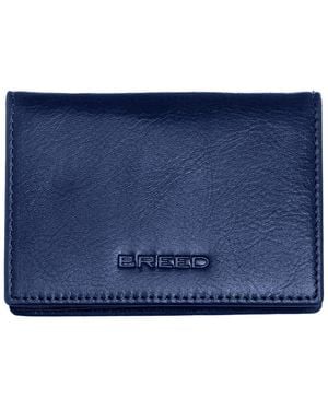Breed Porter Genuine Leather Bi-Fold Wallet - Blue