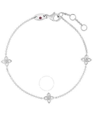 Roberto Coin Love By The Yard Diamond Flower 3 Station Bracelet - White
