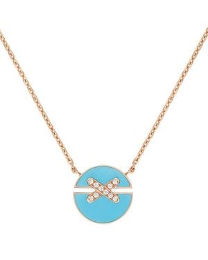 Chaumet 18K Rose Jeux De Liens Harmony Diamond Necklace - Blue