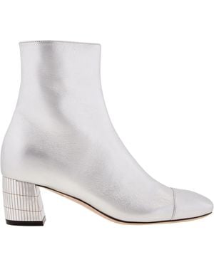 Bally Emme 55 Leather Ankle Boots - White