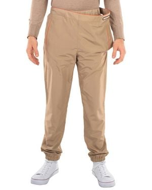 Y. Project Y Project Asymmetric Waist Lazy Nylon Trousers - Natural