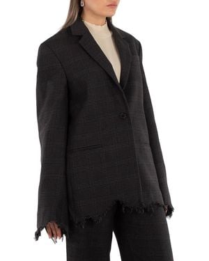 JW Anderson Ladies Distressed-Effect Blazer - Black