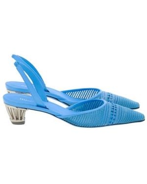 Ferragamo Alyssa Mesh Slingback Court Shoes - Blue