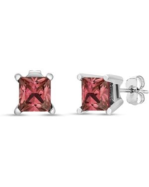 Haus of Brilliance 14K 1/2 Cttw 4 Prong Set Lab Grown Princess Diamond Solitaire Stud Earrings Colour, Vs2-Si1 Clarity) - Red