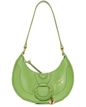 See By Chloé Hana Half-Moon Leather Shoulder Bag - Green