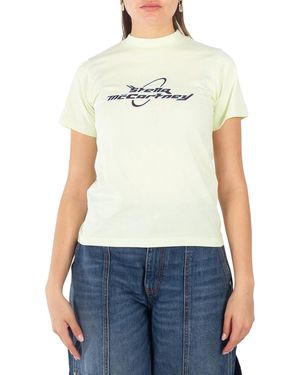 Stella McCartney Ladies Logo-Print Short-Sleeve T-Shirt, Brand Size 36 (Us - Blue