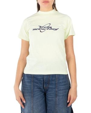 Stella McCartney Ladies Logo-Print Short-Sleeve T-Shirt, Brand Size 36 (Us - Blue