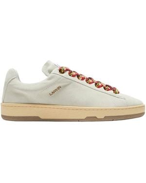 Lanvin Lite Curb Low Top Suede Sneakers, Brand Size 35 (Us - Natural