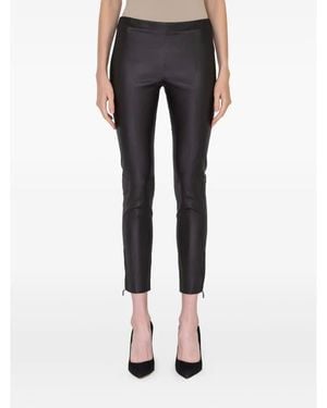 Ferragamo Leather-Trousers - Black