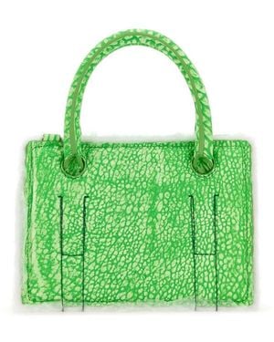 Dentro Printed Leather Mini Otto Handbag - Green