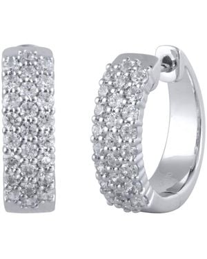 DiamondMuse Diamond Muse 1.00 Cttw 14Kt Round Cut Diamond Cluster Hoop Earrings For - White