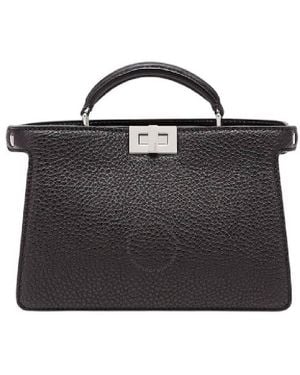 Fendi Peekaboo Leather Crossbody Bag - Black