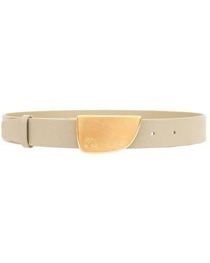 Burberry Shield Buckle Leather Belt - Natural