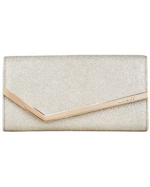 Jimmy Choo Emmie Platinum Ice Dusty Glitter Clutch Bag - Metallic