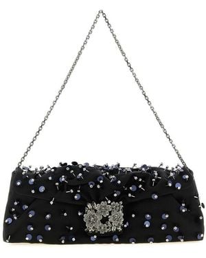 Roger Vivier Efflorescence Clutch - Black