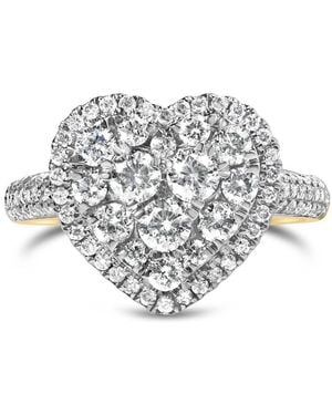Haus of Brilliance 14K 1 1/2 Cttw Diamond Heart Shaped Composite Ring (H-I, Si2-I1) - Multicolor