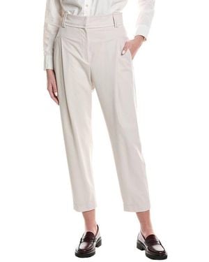 Brunello Cucinelli Snow Pleated Trousers, Brand Size 46 (Us - Natural
