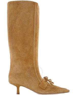 Burberry Knee-High Suede Storm Boots, Brand Size 38.5 (Us - Brown