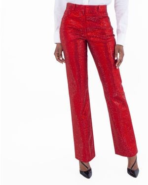 Ferragamo Crystal Embellished Trousers, Brand Size 36 Us - Red