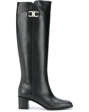 Ferragamo Gancini Knee-High Boots - Black