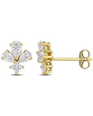 Created Forever 1Ct Tw Lab-Grown Diamond Floral Stud Earrings - Metallic