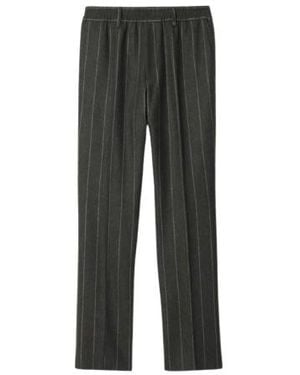 Burberry Pinstriped Wool Tailored Pants, Brand Size 52 Waist - Gray