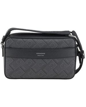 Ferragamo Logoed Shoulder Bag - Black
