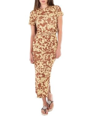 Nanushka Tie Dye Jannet Twist-Front Dress - Metallic