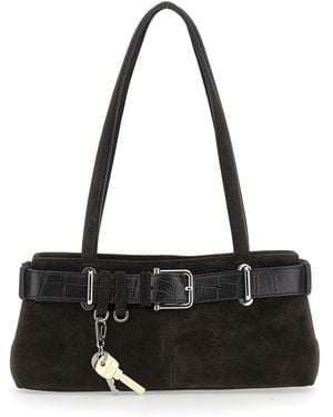 OSOI Brocle Shoulder Bag With Belt And Pendant Key Details - Black