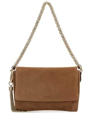 Jimmy Choo Biscuit Suede Callie Shoulder Bag - Brown