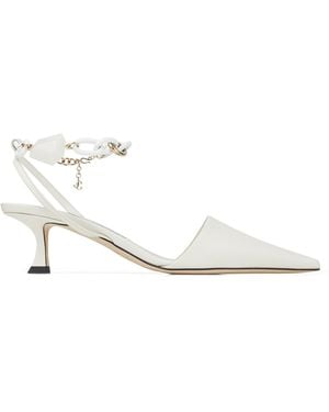 Jimmy Choo Rue 50 Latte Slingback Heels, Brand Size 35.5 Us - White