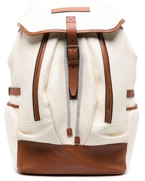 Brunello Cucinelli Off Leather Backpack - Brown