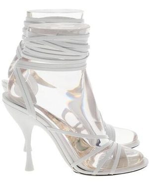 Ferragamo Victoria X5 Wrap Tie Sandals - White
