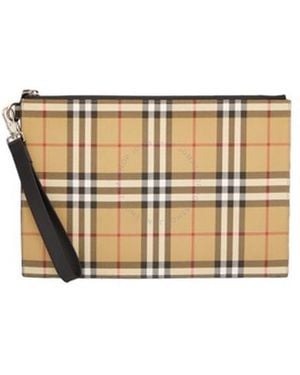 Burberry Vintage Check Edin E-canvas Pouch - Metallic