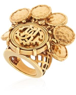 Roberto Cavalli Podium Coin Embellished Rc Ring - Metallic