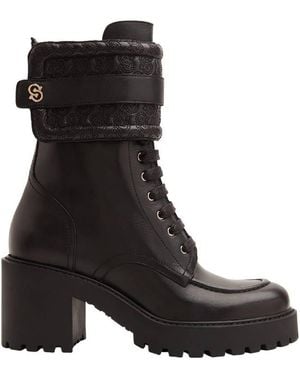 Ferragamo Shiraz Leather Boots - Black