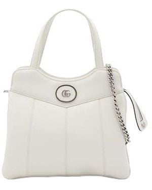 Gucci Chalk Leather Small Petite Gg Handbag - White
