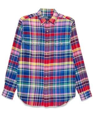 Polo Ralph Lauren Custom Fit Striped Check Shirt - Blue