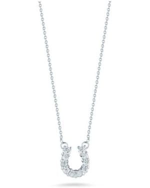 Roberto Coin 18K Tiny Treasures Diamond Horseshoe Necklace - Metallic
