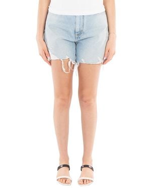 Balmain High-Rise Denim Shorts - Blue