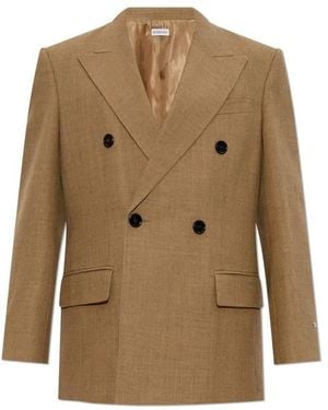 Burberry Double-Breasted Wool Blazer, Brand Size 48R Us - Green